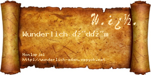Wunderlich Ádám névjegykártya